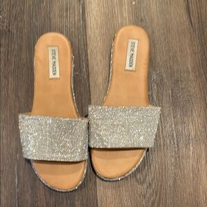Steve Madden Silver Glam Slide Sandals
